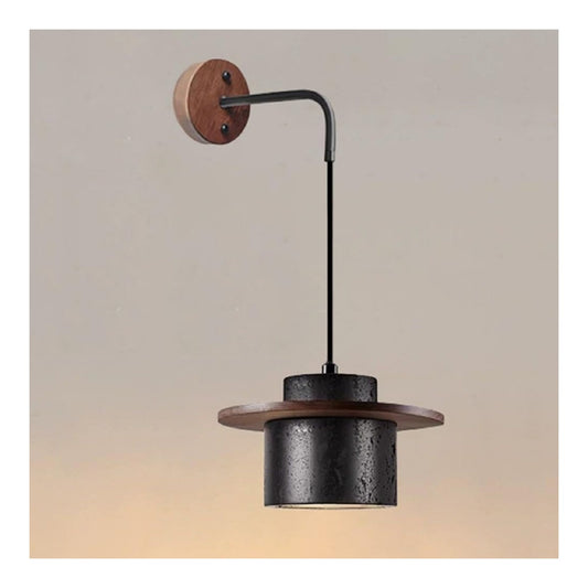 Paralume regolabile LED nero Applique parete pietra travertino