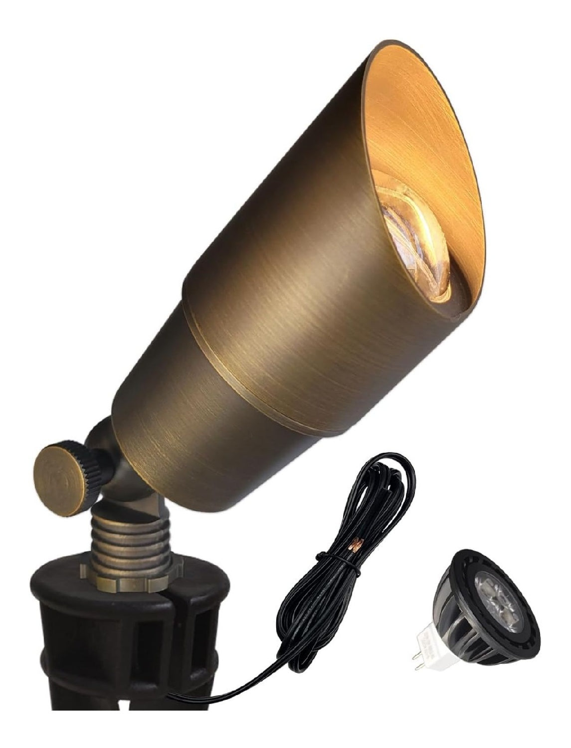Spot luminoso in alluminio finitura ottone bianco
