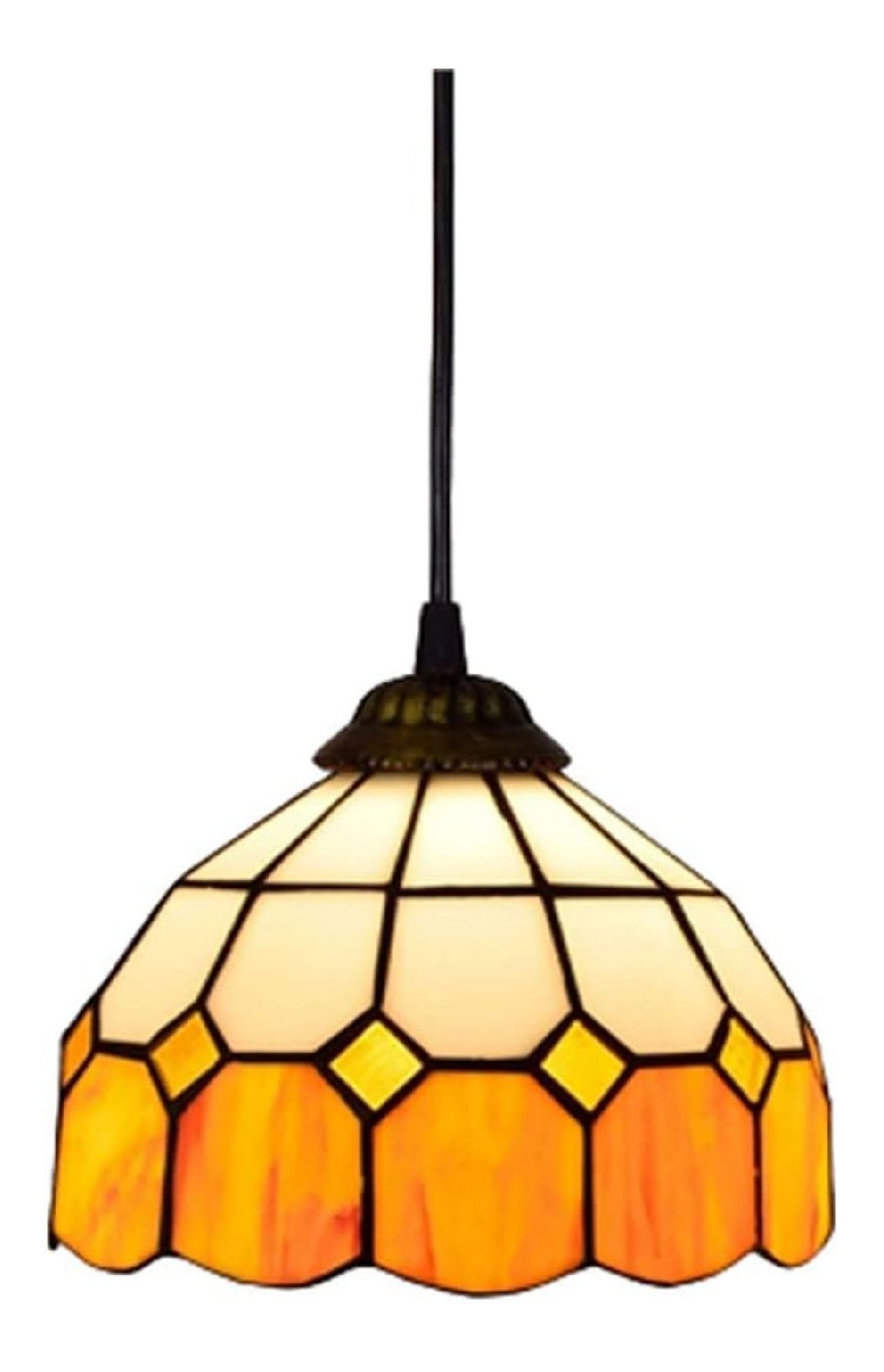 Lampadario decorativo con diffusore in vetro finitura ottone ottone