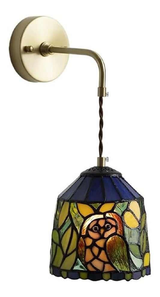 Applique da parete regolabile con diffusore in vetro ottone