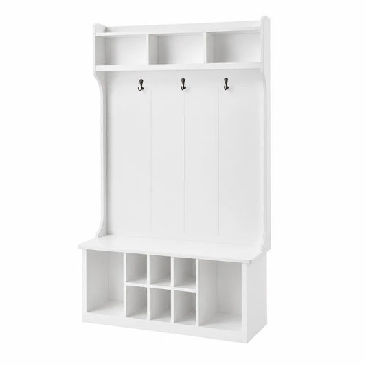Appendiabiti con Scaffali in Legno