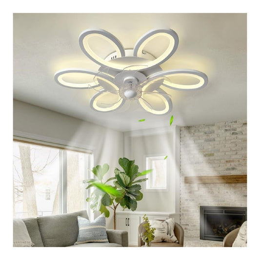 Ventilatore da soffitto con luce dimmerabile regolabile bianco 65 cm
