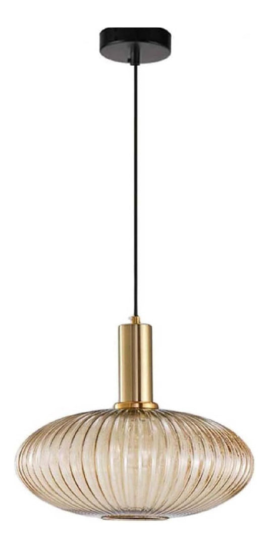 Plafoniera da soffitto regolabile con diffusore in vetro ottone