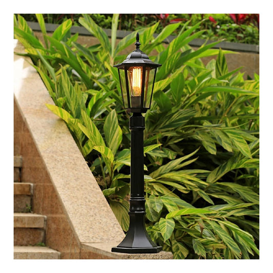 Lampada da esterno nero con vetro stile vintage