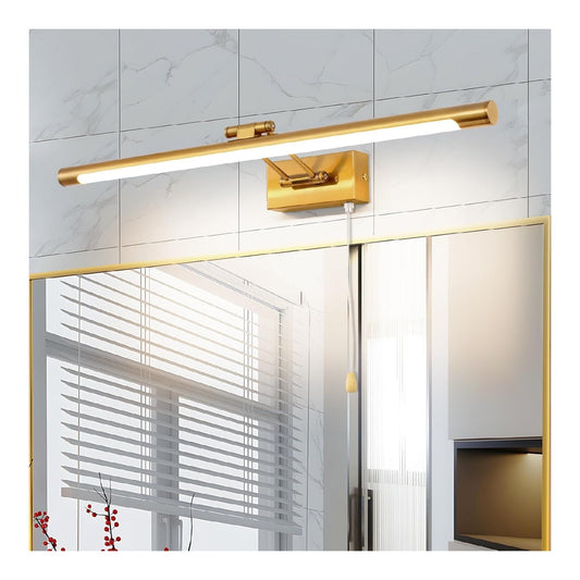 Lampada specchio bagno, interruttore tiretto regolabile orientabile ottone