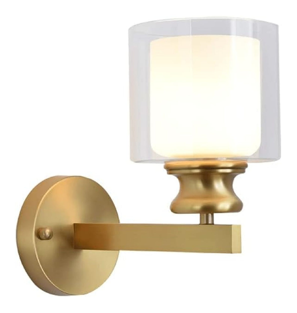 Con diffusore in vetro applique da parete finitura ottone ottone