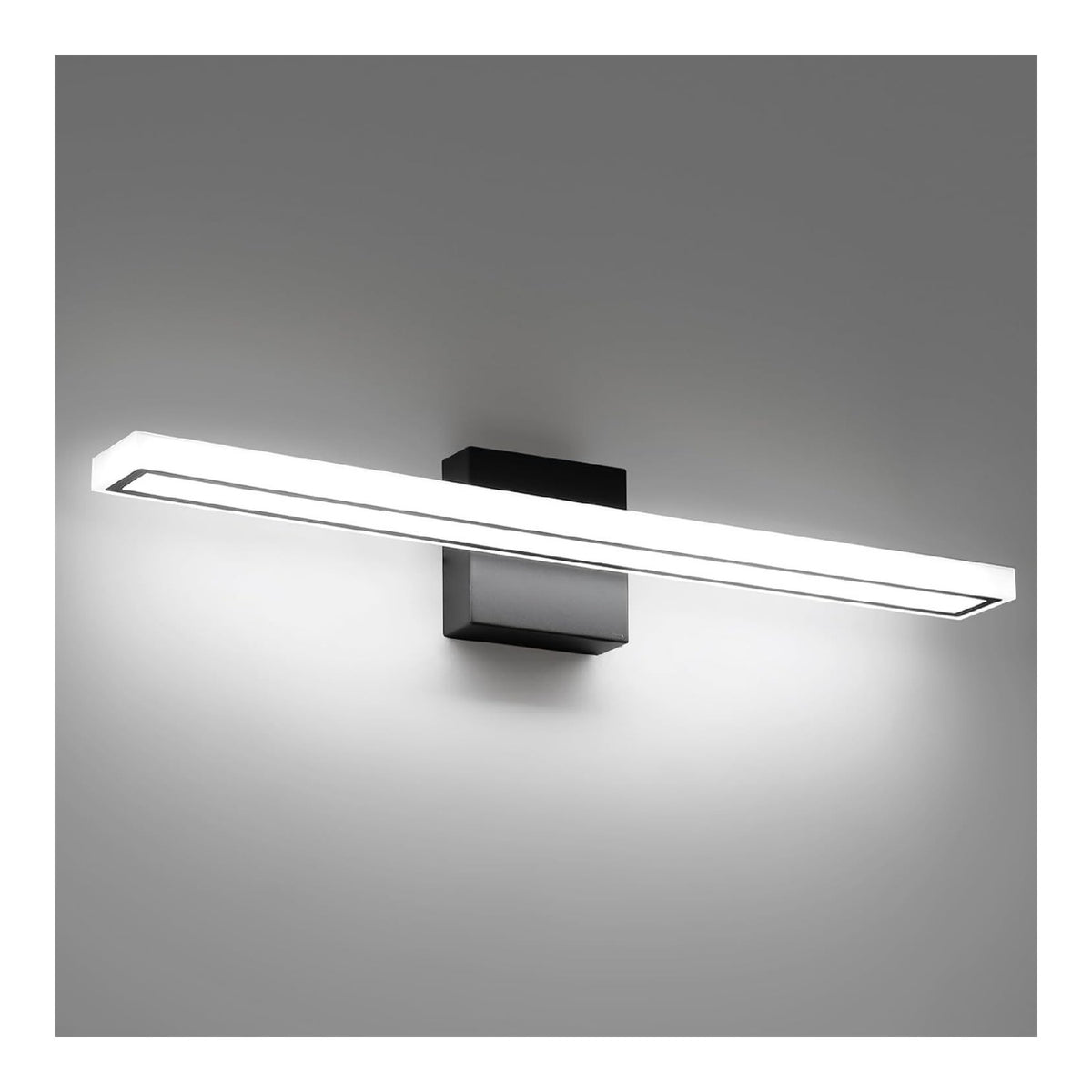 Nero Bagno Vanity Light Moderno struttura in metallo linea minimalista nero