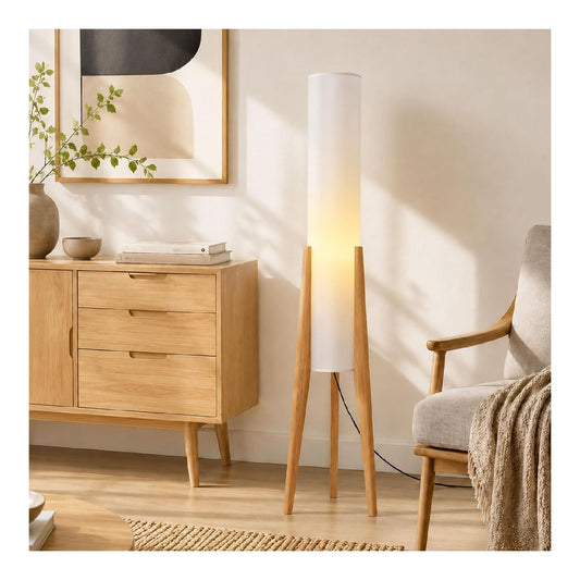 Piantana da soggiorno stile minimalista bianco