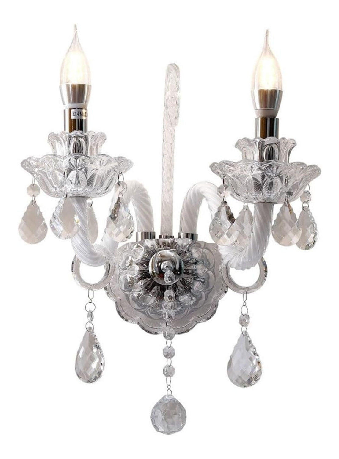 Lampada da parete Jadssox applique cristallo applique vetro nero