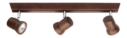 Lampada a soffitto Plafoniera faggio tinto noce luci, nero