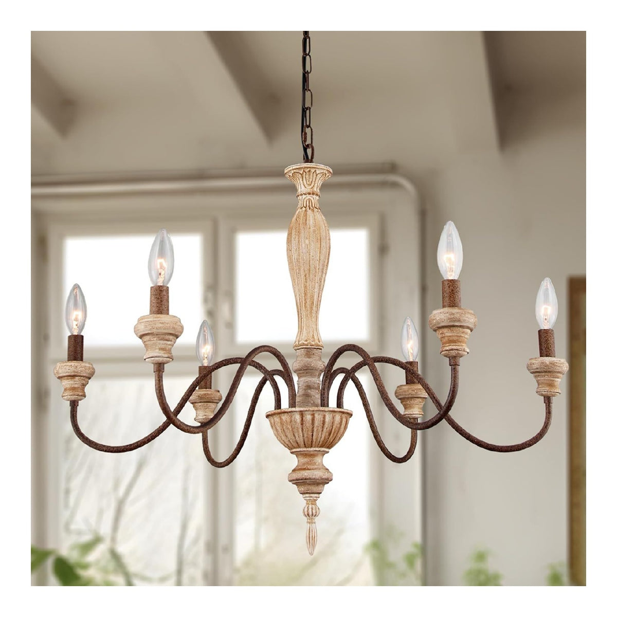 Lampadario decorativo Lampadario country francese, fattoria luci, marrone