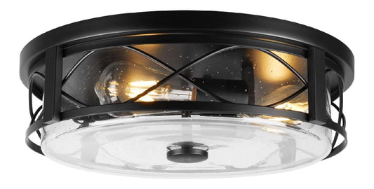 Plafoniera da soffitto 40.6 cm con diffusore in vetro nero