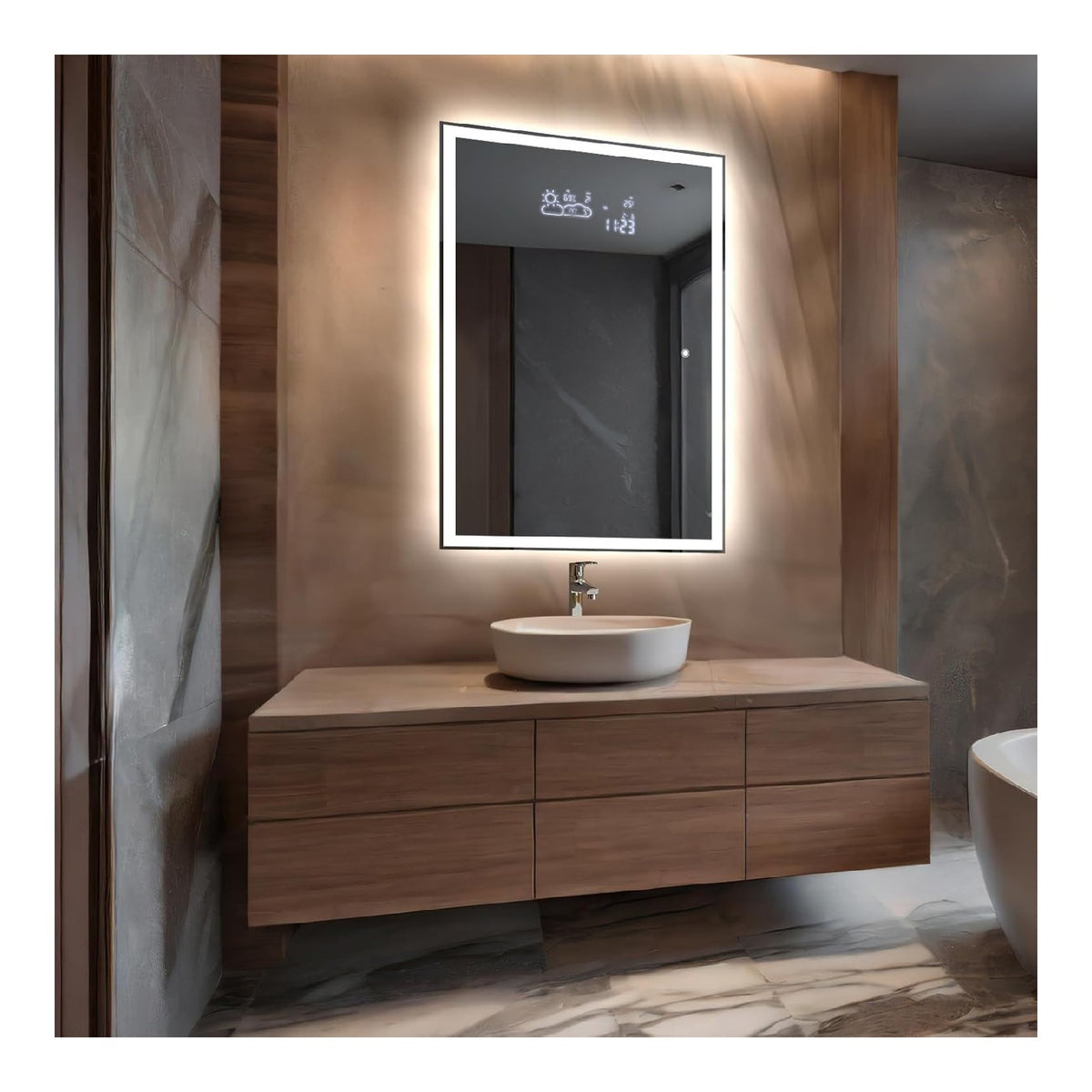 Specchi da parete LED integrato oro
