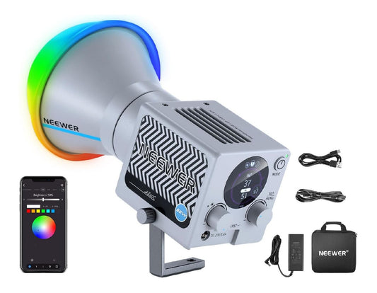 Pannello LED fotografico regolabile in alluminio nero