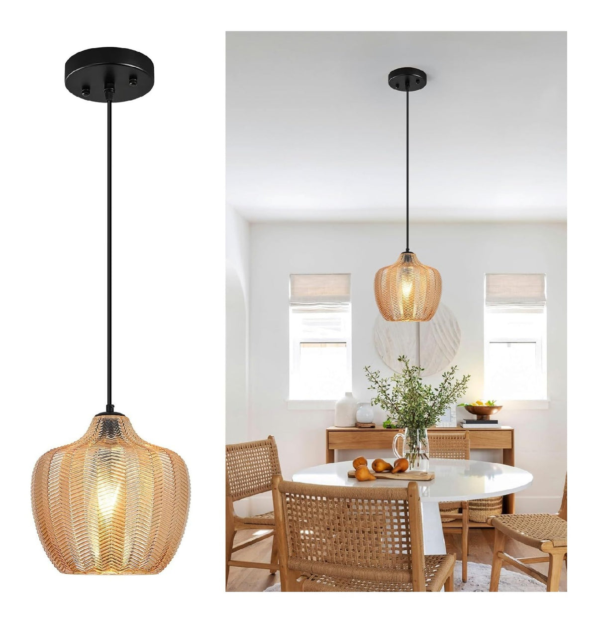 Lampada a sospensione 26.5 cm regolabile nero