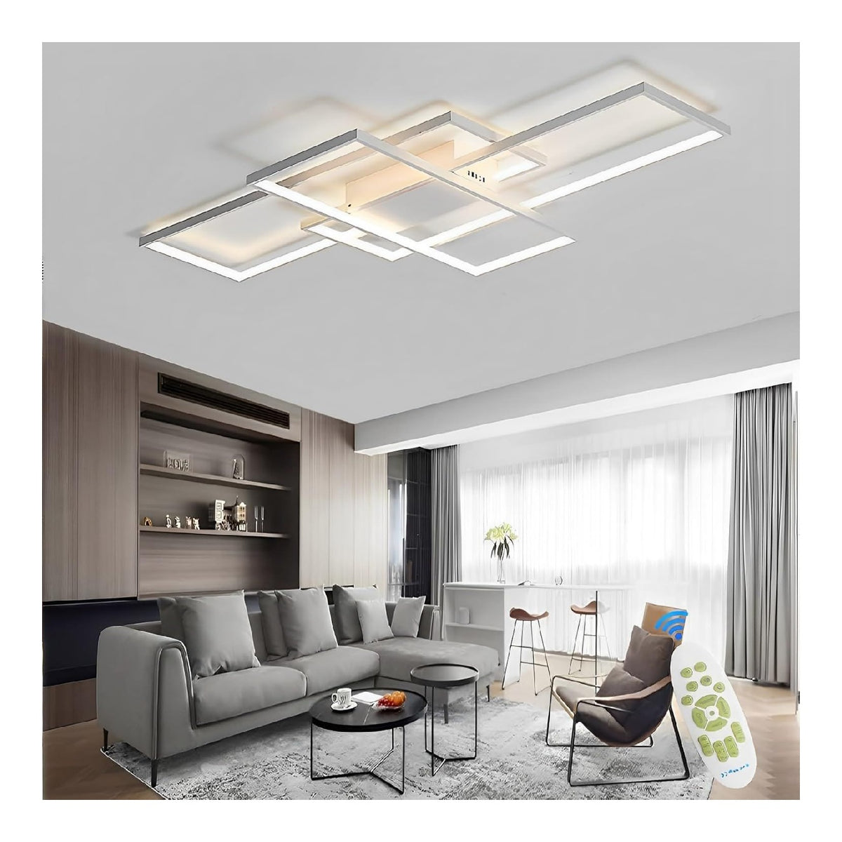 Illuminazione sospesa Plafoniera Soffitto Moderno Lampadario, Bianco, bianco