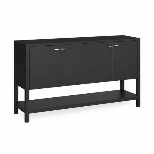 Credenza in legno MDF nera con
