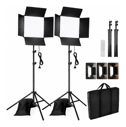 Pannello LED fotografico regolabile con telecomando nero