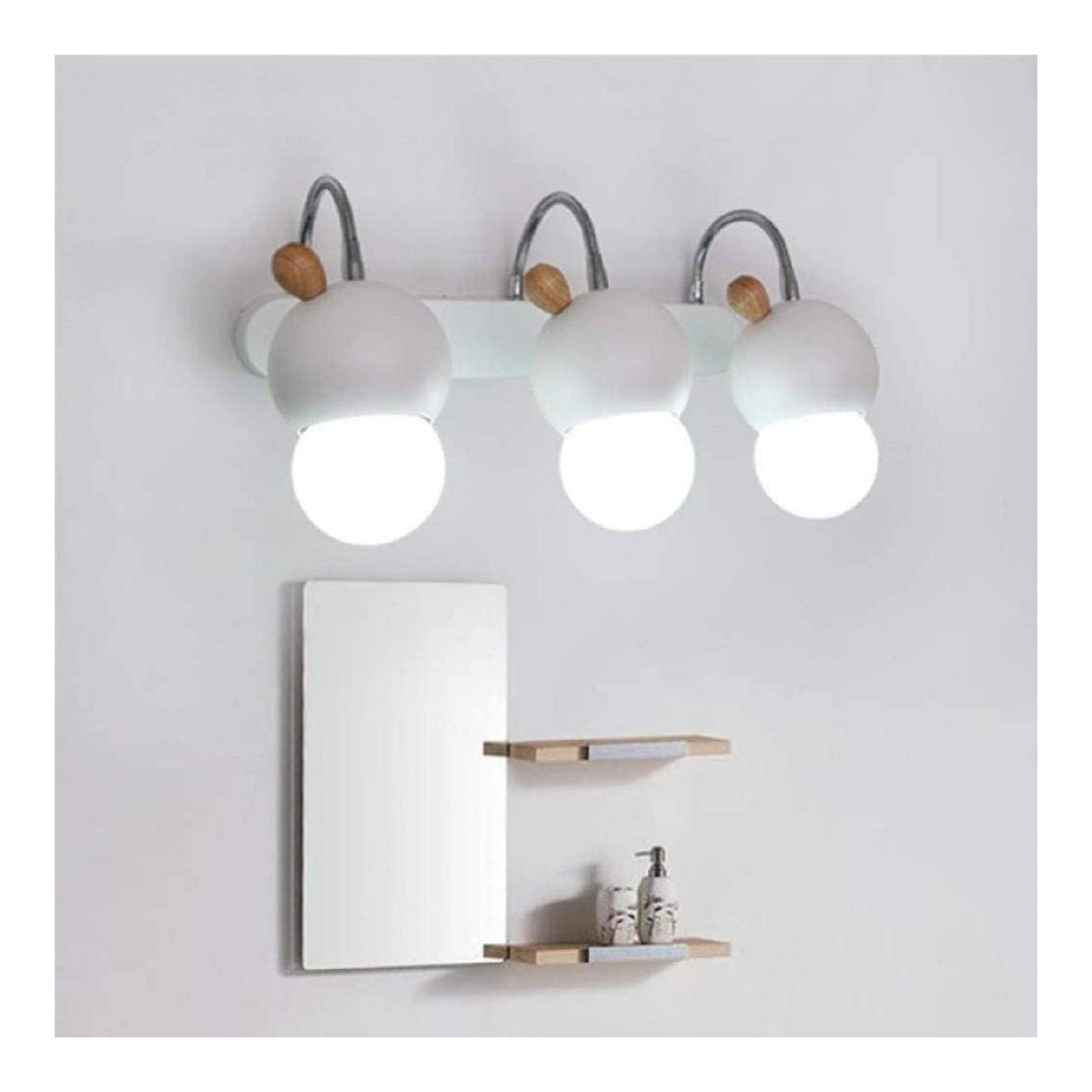 Applique da parete dettagli in legno LED integrato bianco
