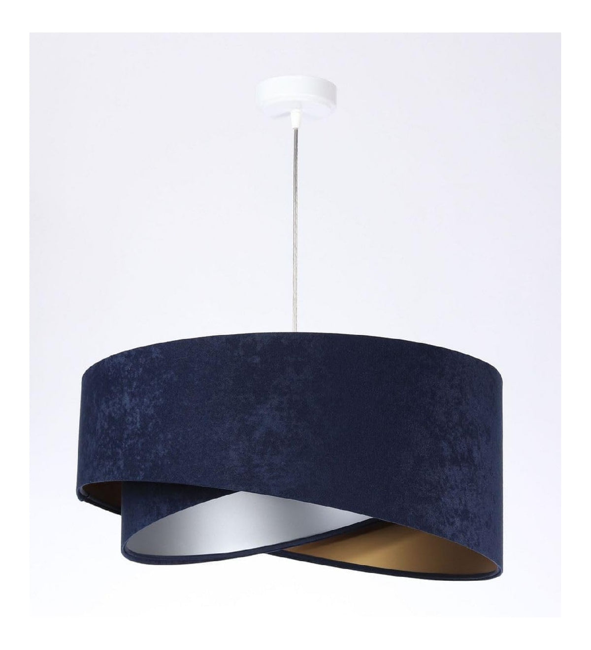 Lampadina regolabile struttura in metallo bianco Lampada sospensione tessuto effetto