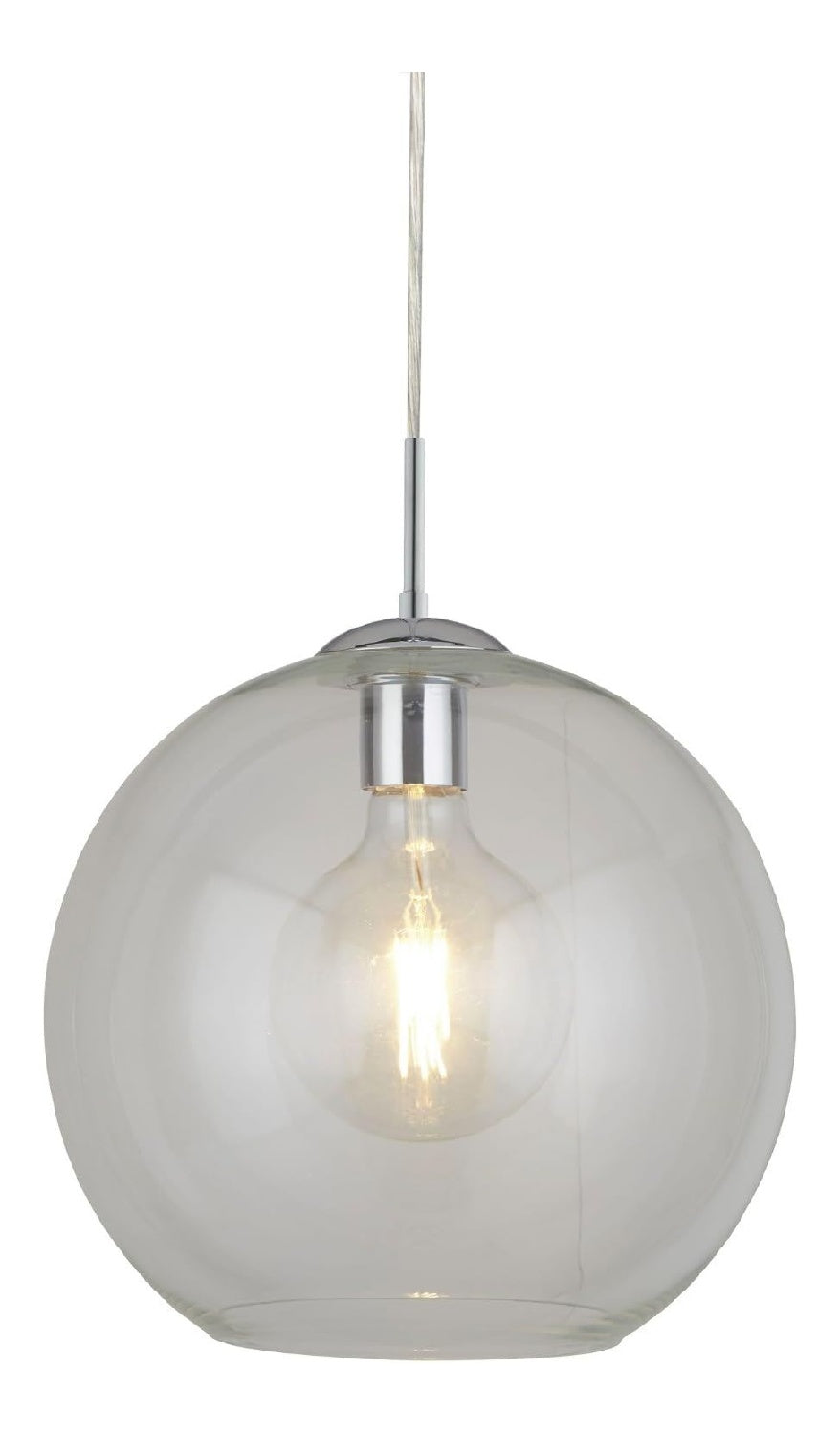 Lampada a sospensione 30 cm regolabile cromo