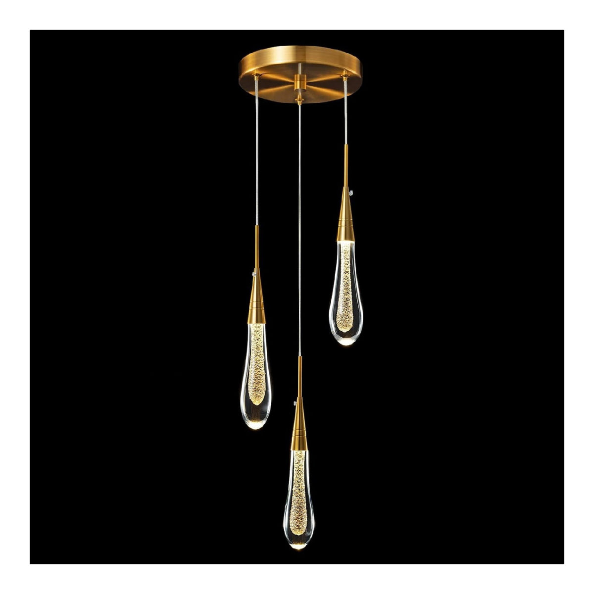Lampada a sospensione Lampadari cucina, soffitto dimmerabile, LED, oro