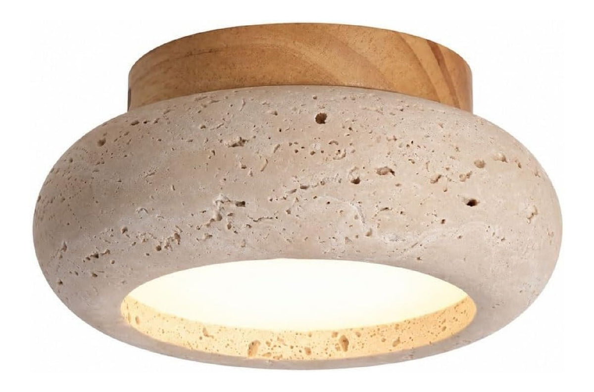 Paralume LED oro Jadssox Plafoniera Travertino Semi-incasso