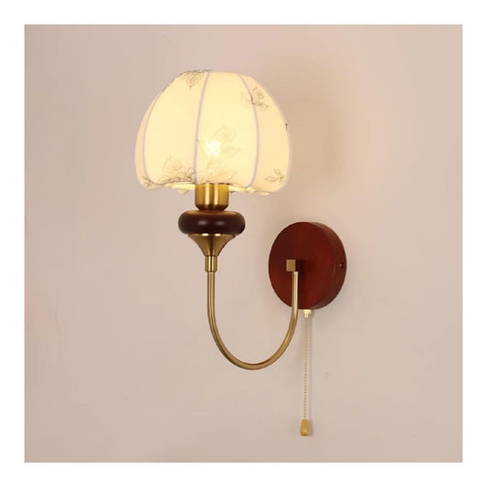Applique da parete Lampada parete rustica tessuto, applique nero
