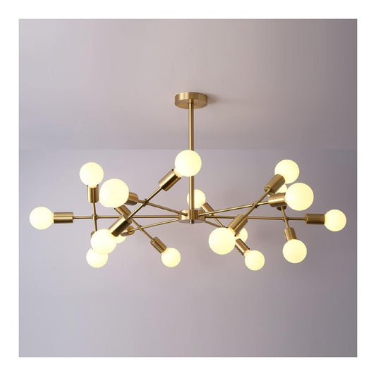 Lampadario a soffitto finitura ottone stile vintage oro