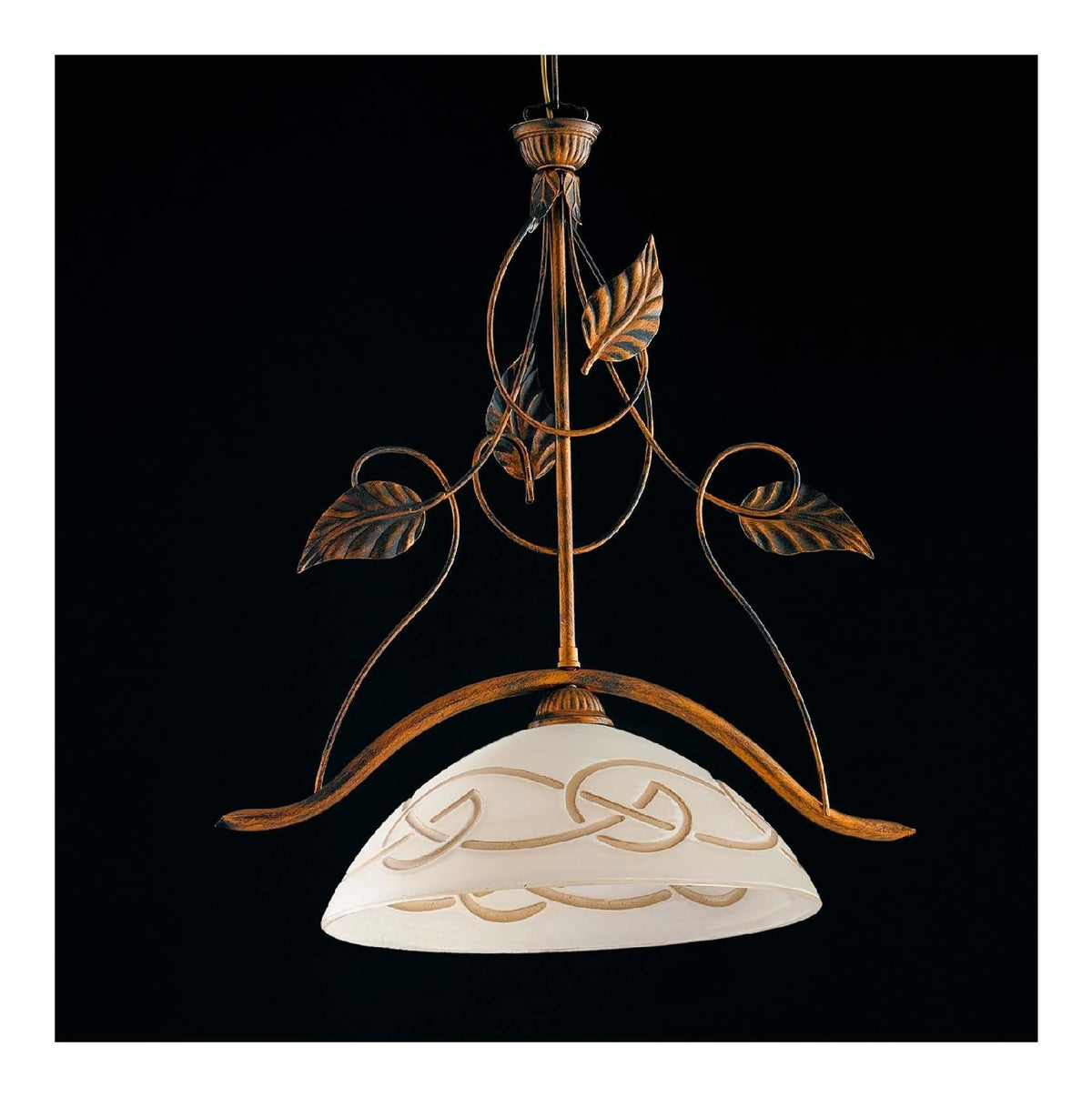 Illuminazione sospesa Lampadario classico ferro battuto ruggine oro