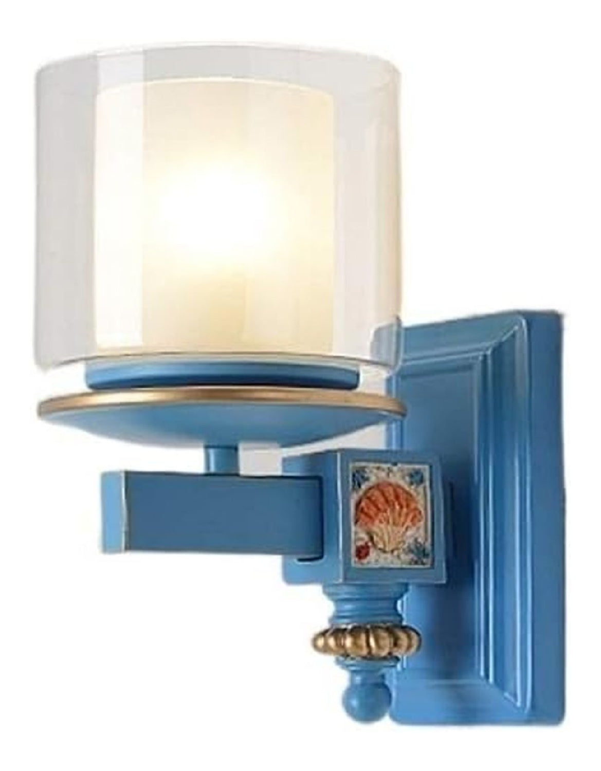 Applique da parete con vetro LED integrato blu