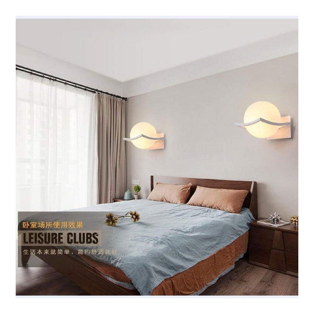 LED integrato lampada da parete con vetro
