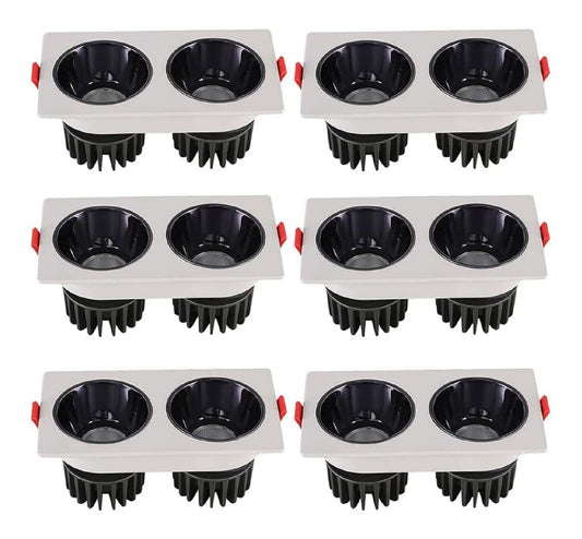 Faretti Doppia Testa Plafoniere Apparecchio in alluminio LED integrato bianco