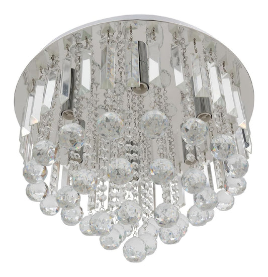 Lampada a sospensione 48 cm con cristalli trasparente