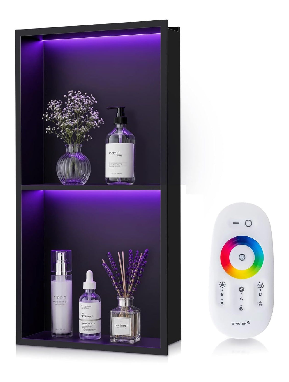 Nicchia Bagno Incasso RGB,Nera Nicchia dimmerabile regolabile nero