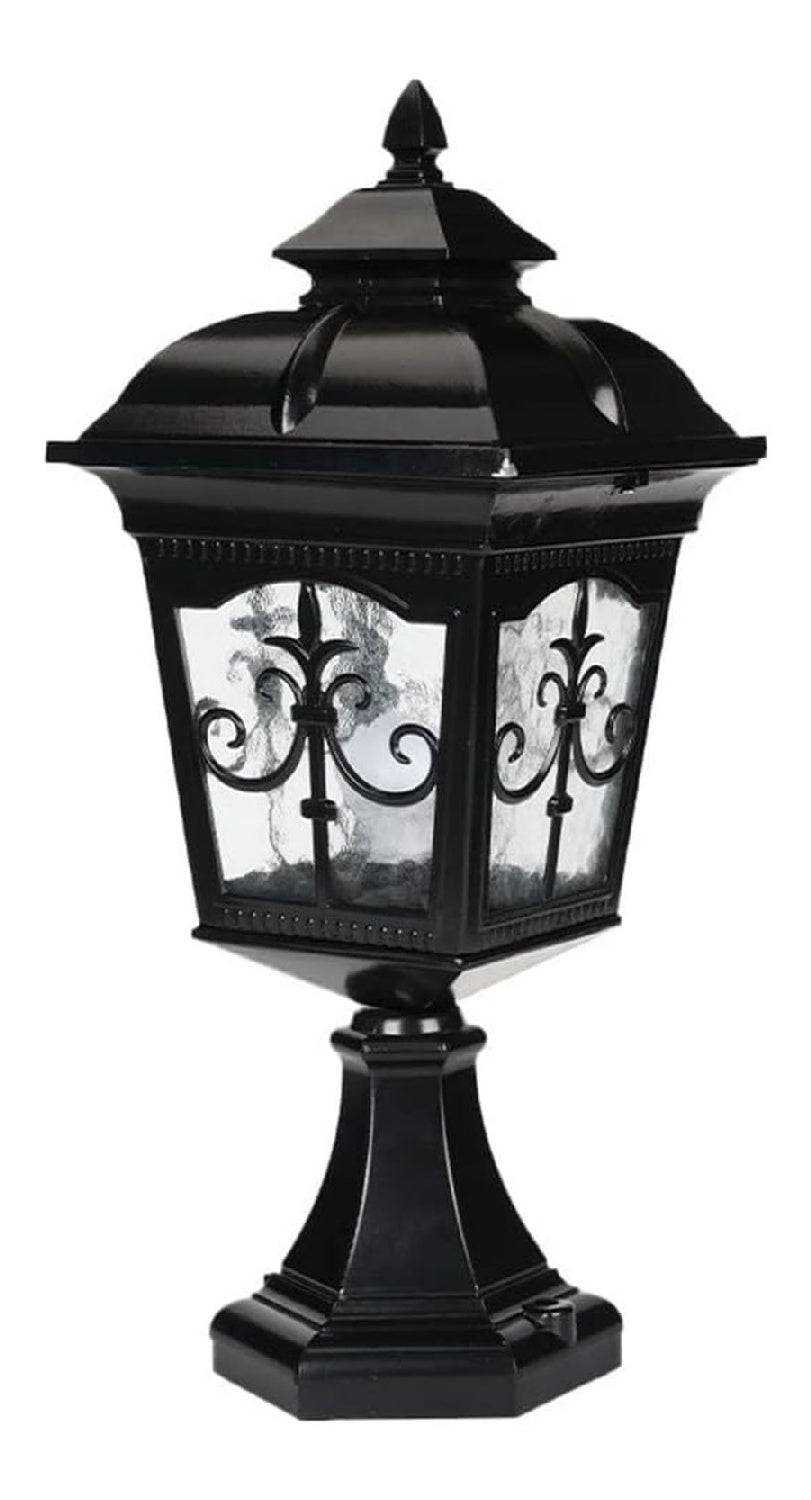 Lampada da esterno diffusore in vetro struttura in metallo nero