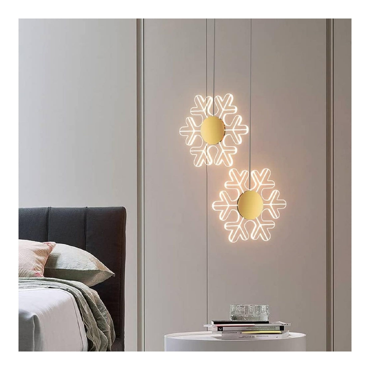 Lampadario da soffitto Lampade sospensione soffitto, fiocco neve nero