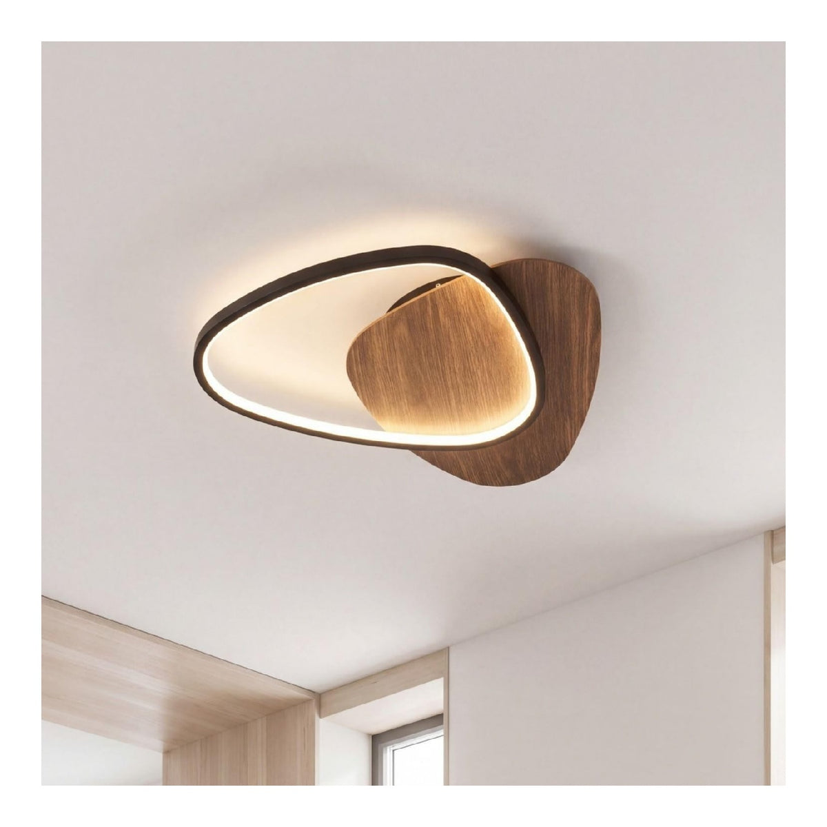 Lampada soffitto legno alluminio nera regolabile in alluminio nero