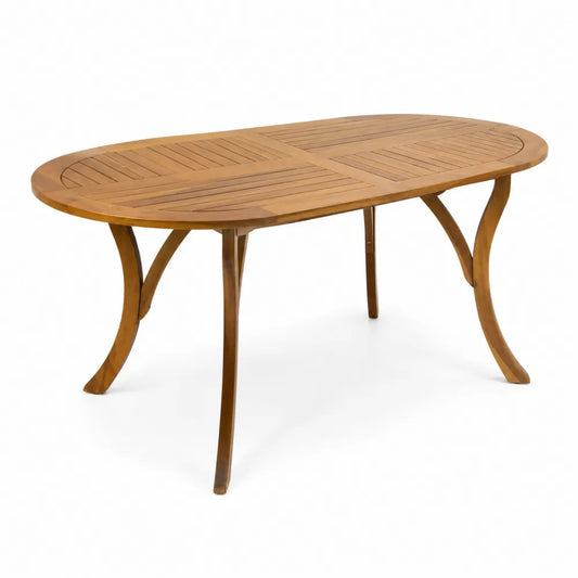 Tavolo ovale in legno per esterno 180x90x75