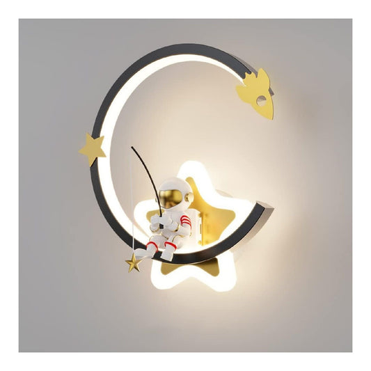 Applique da parete Illuminazione parete Moderna Astronauta Applique nero