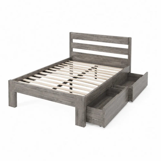 Letto matrimoniale in legno con cassetti 200x160