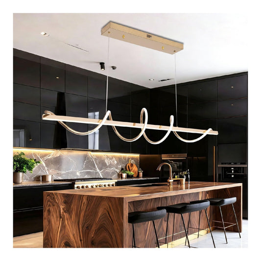Lampada a sospensione dimmerabile LED integrato oro