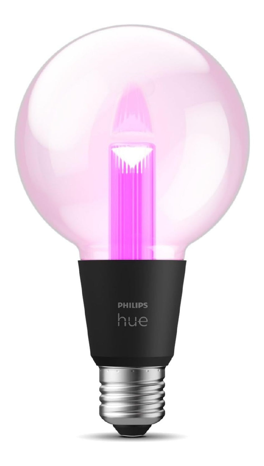 Lightguide Lampadina smart globo, Small con cristalli con diffusore in vetro nero