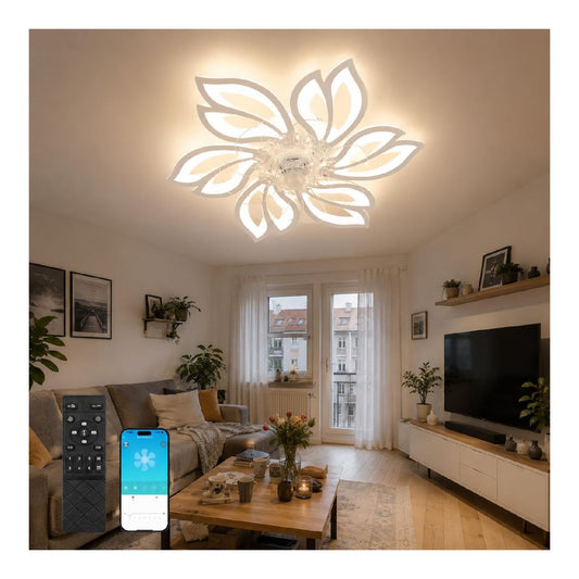 Ventilatore da soffitto con luce dimmerabile regolabile oro