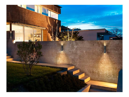 Applique da parete in alluminio LED integrato grigio