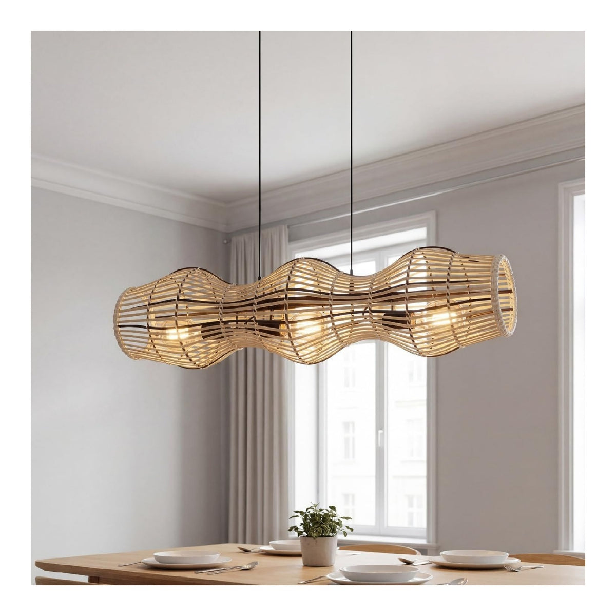 Lampadario decorativo struttura in metallo regolabile nero