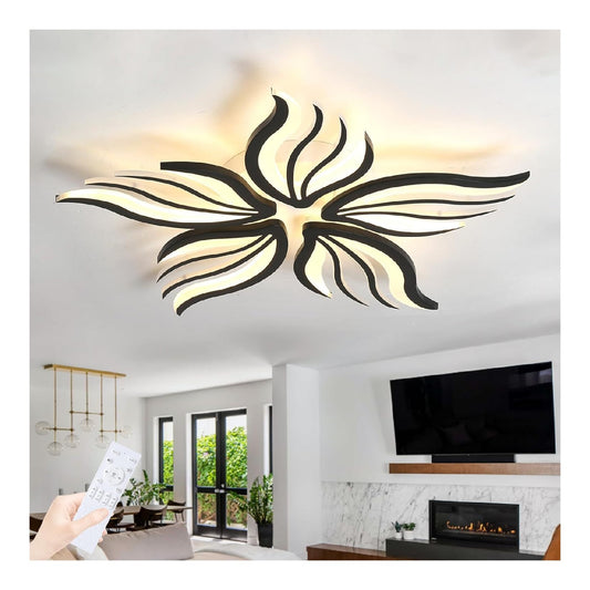 Con telecomando lampadario decorativo linea minimalista nero