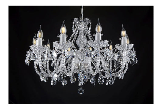 Lampadario a soffitto con cristalli finitura ottone ottone