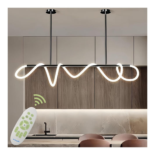 Luce sospesa Lampada sospensione tavolo pranzo, LED, nero