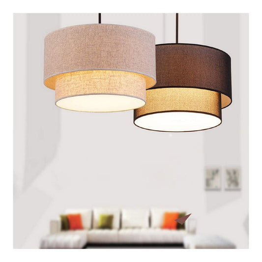 Plafoniera da soffitto lampadario sospensione vintage tessuto nero